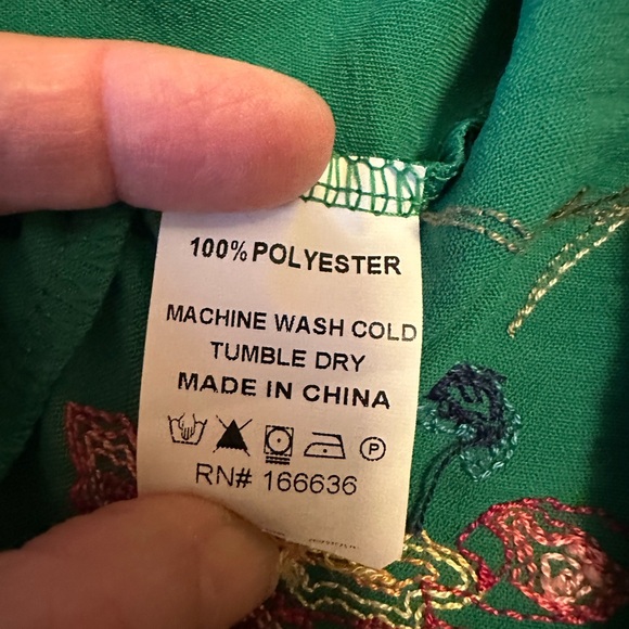 Dashing Green Floral Embroidered Button Down Shirt - Picture 10 of 10